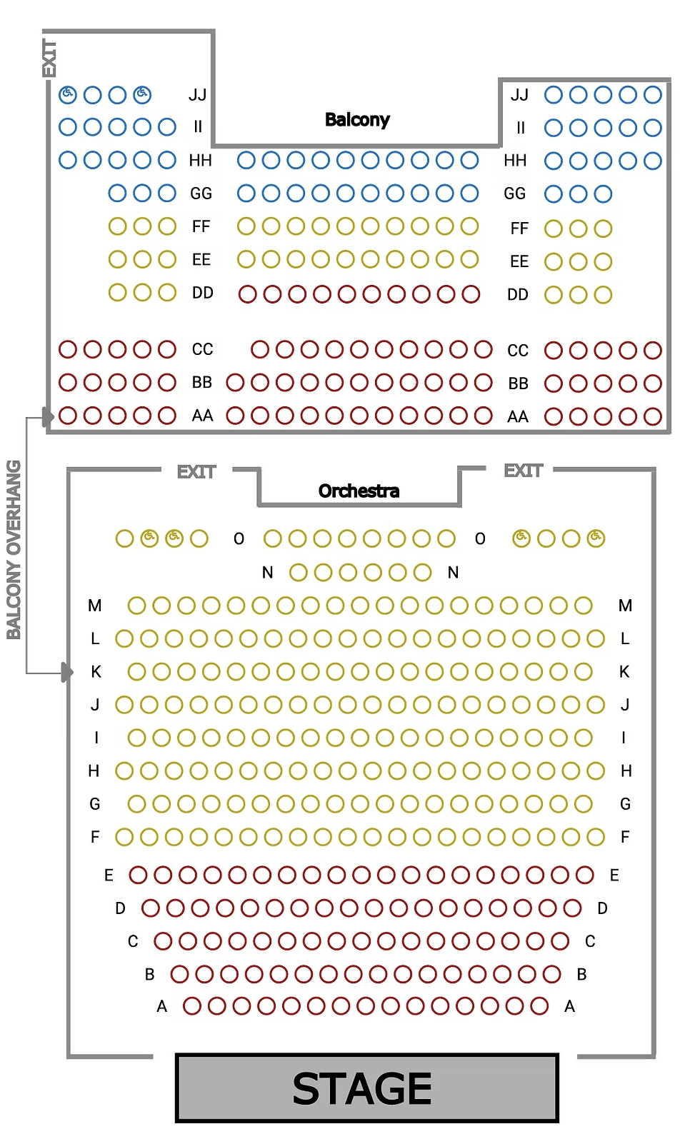 Seating Chart for Grand Theatre Seating Chart for Grand Theatre