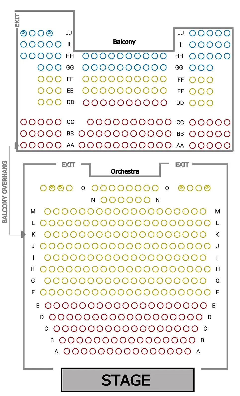Seating Chart for Grand Theatre